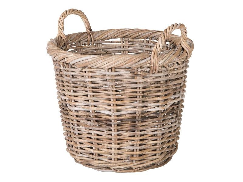 kouboo Kobo Rattan Round Basket & Planter Gray-Brown