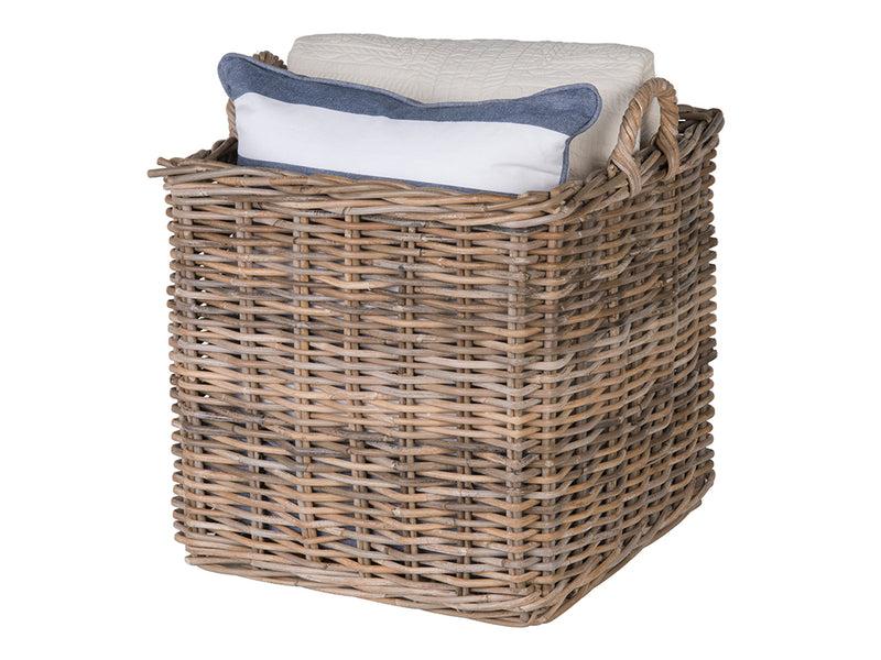 Kouboo Kobo Square Rattan Basket Gray-Brown