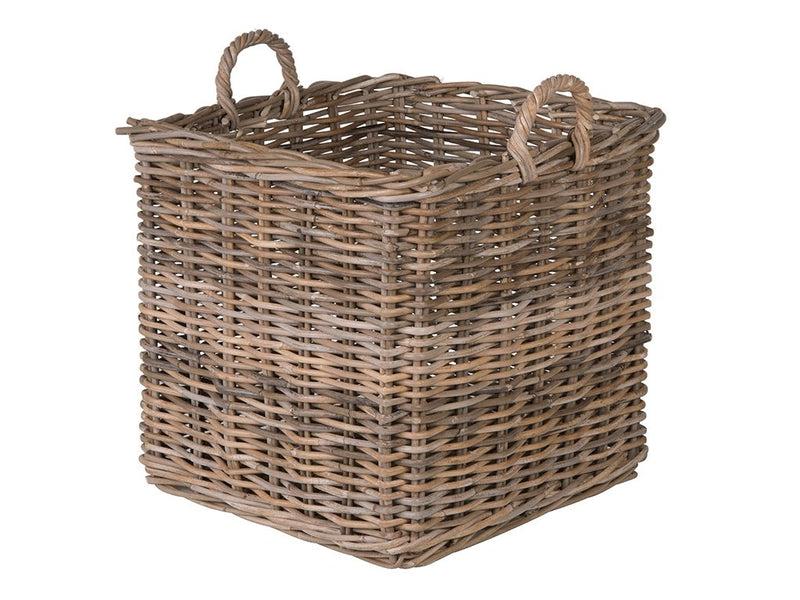 kouboo Kobo Square Rattan Basket Gray-Brown