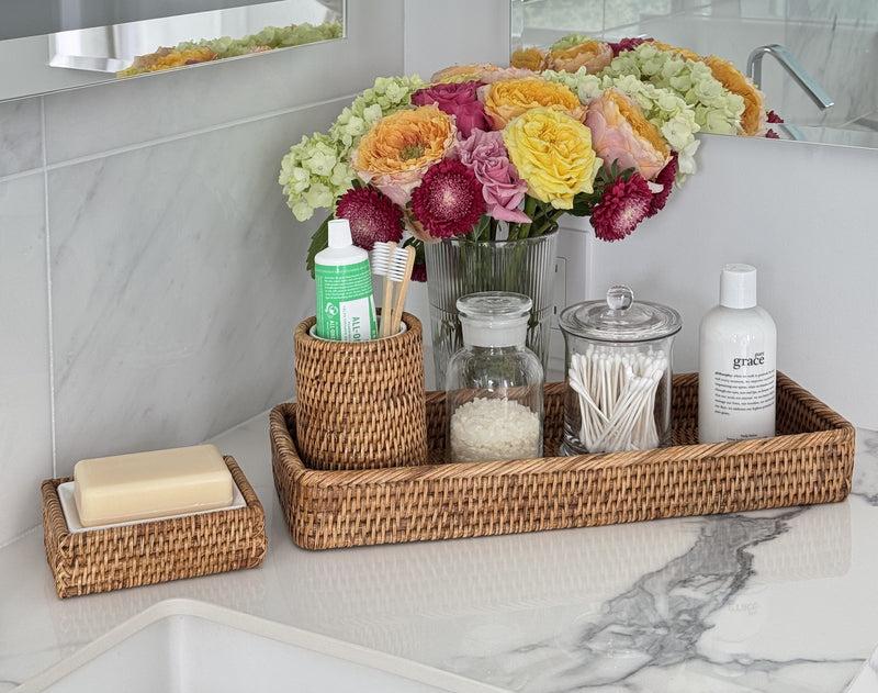 Kouboo La Jolla Elongated Rattan Vanity Tray