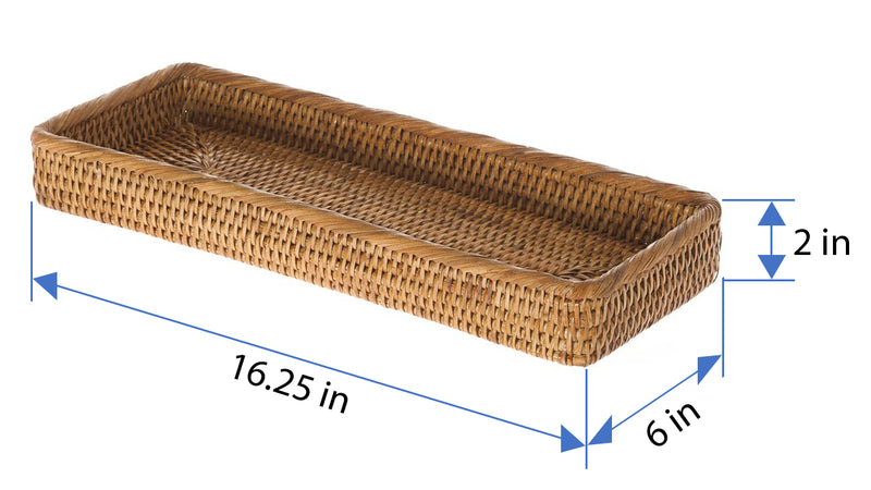 Kouboo La Jolla Elongated Rattan Vanity Tray