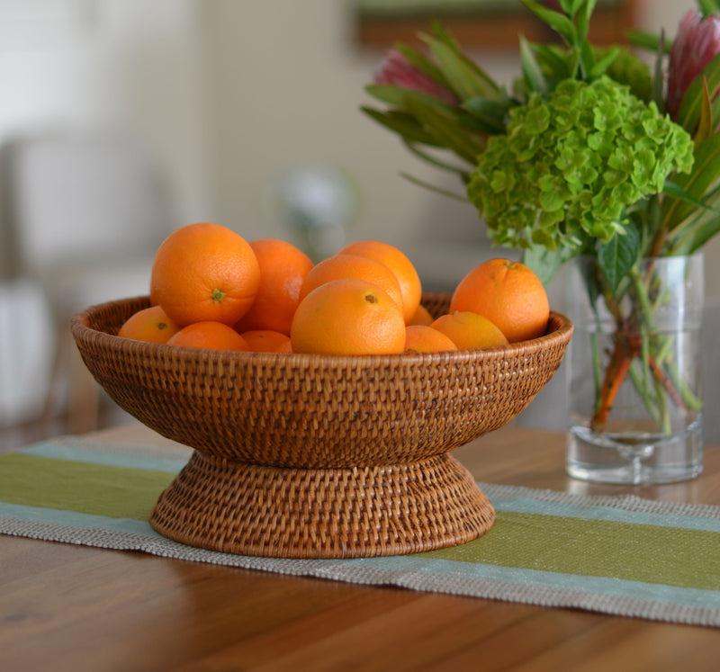 Kouboo La Jolla Pedestal Rattan Fruit Bowl Large