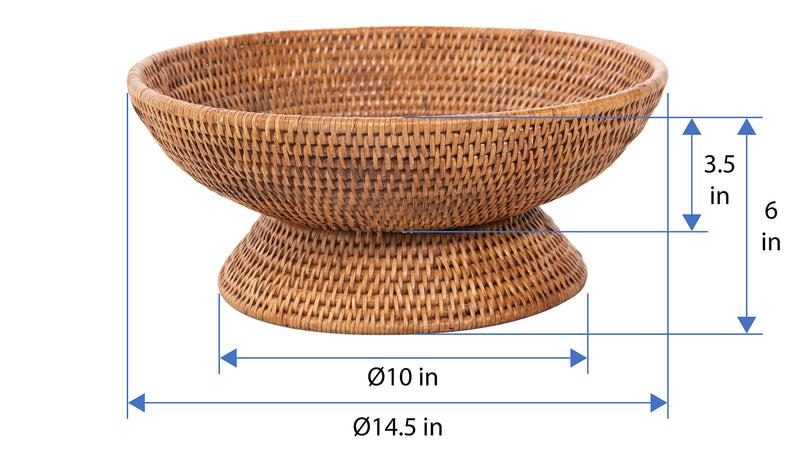 Kouboo La Jolla Pedestal Rattan Fruit Bowl Large