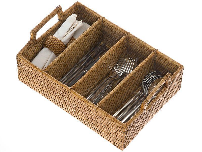 Kouboo La Jolla Rattan Flatware Tray