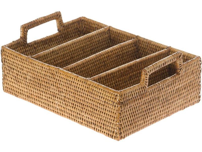 kouboo La Jolla Rattan Flatware Tray