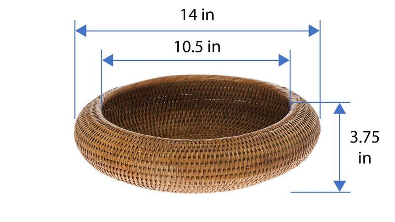 Kouboo La Jolla Rattan Fruit Bowl Honey Brown