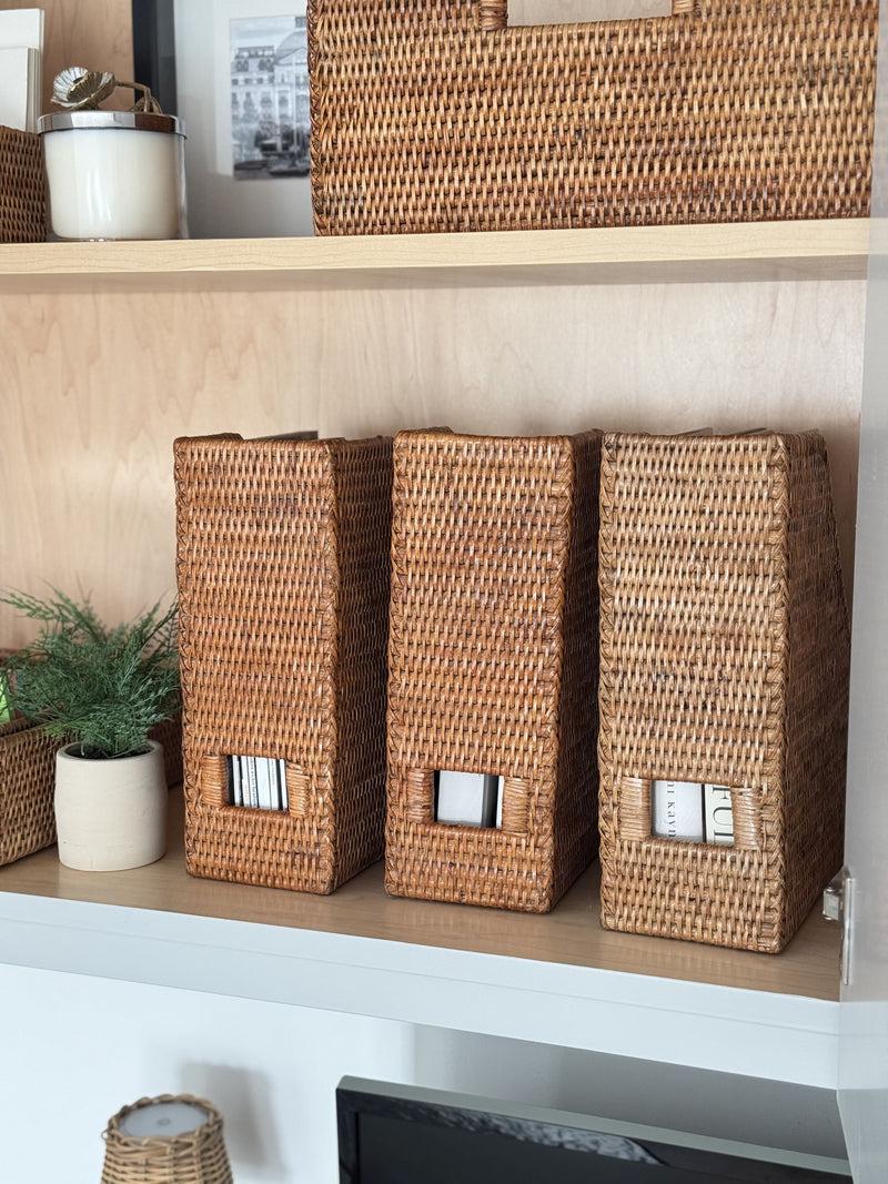 Kouboo La Jolla Rattan Magazine File