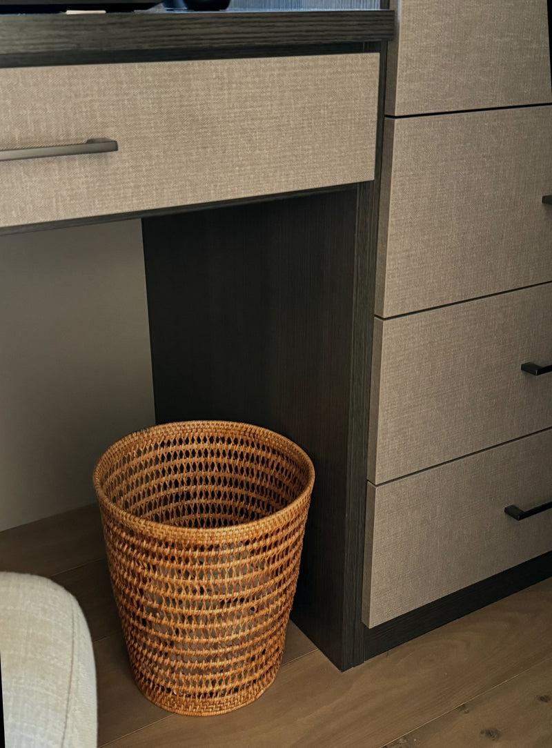 Kouboo La Jolla Rattan Mesh Round Waste Basket