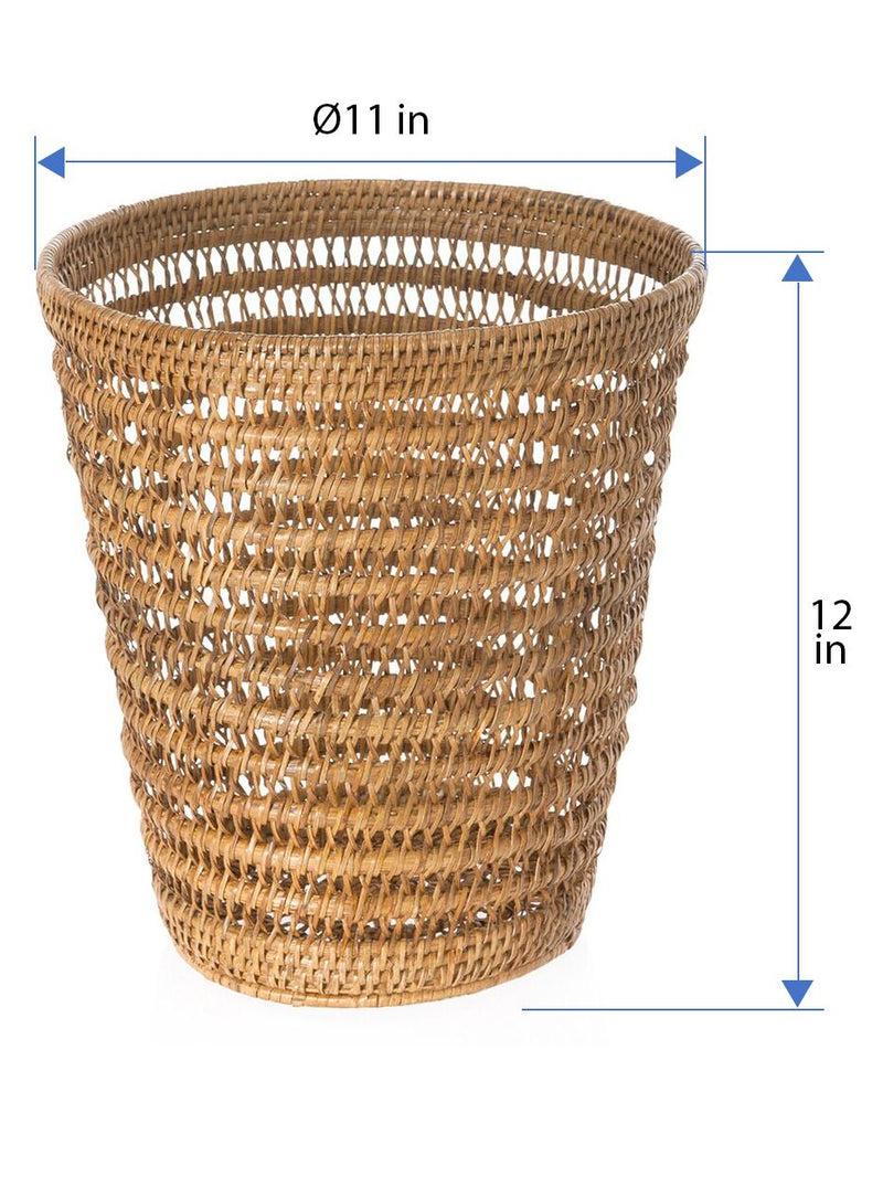 Kouboo La Jolla Rattan Mesh Round Waste Basket