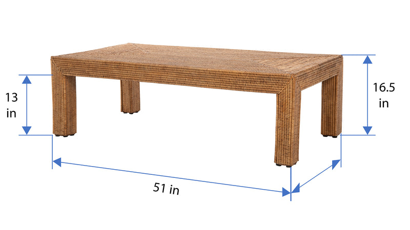 Kouboo La Jolla Rattan Rectangular Coffee Table