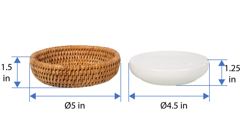 Kouboo La Jolla Rattan Round Soap Dish