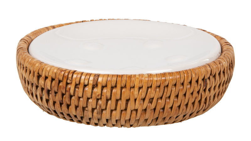 kouboo La Jolla Rattan Round Soap Dish kouboo La Jolla Rattan Round Soap Dish