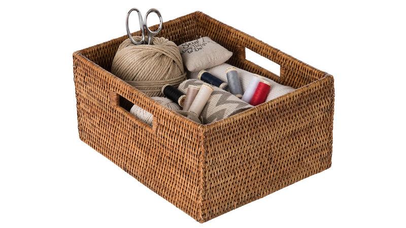 Kouboo La Jolla Rattan Shelf Basket With Handles