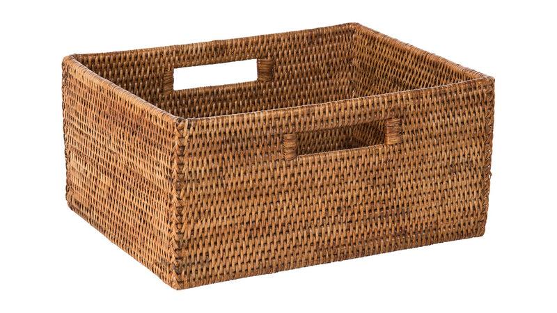 kouboo La Jolla Rattan Shelf Basket with Handles