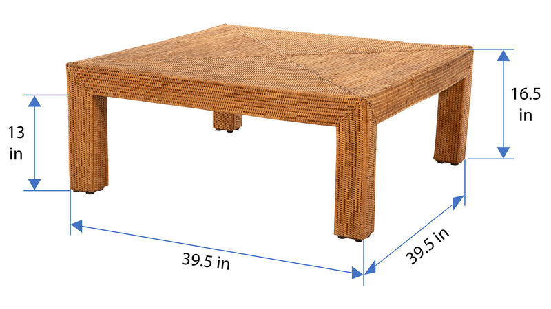 Kouboo La Jolla Rattan Square Coffee Table