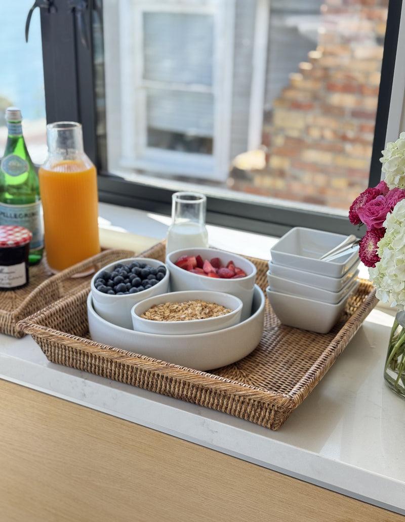 Kouboo La Jolla Rattan Square Serving Tray