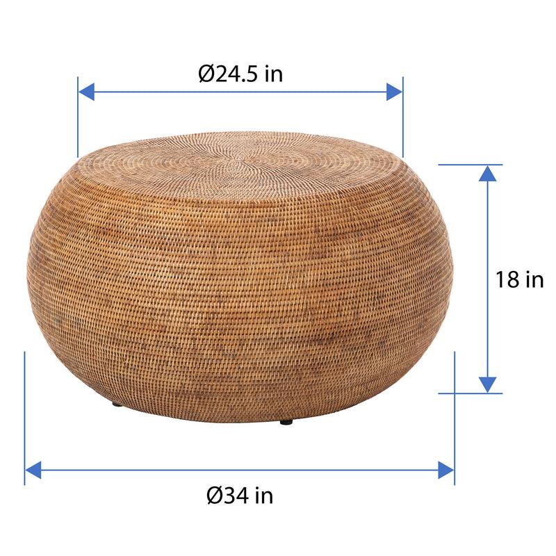 Kouboo La Jolla Round Rattan Coffee Table
