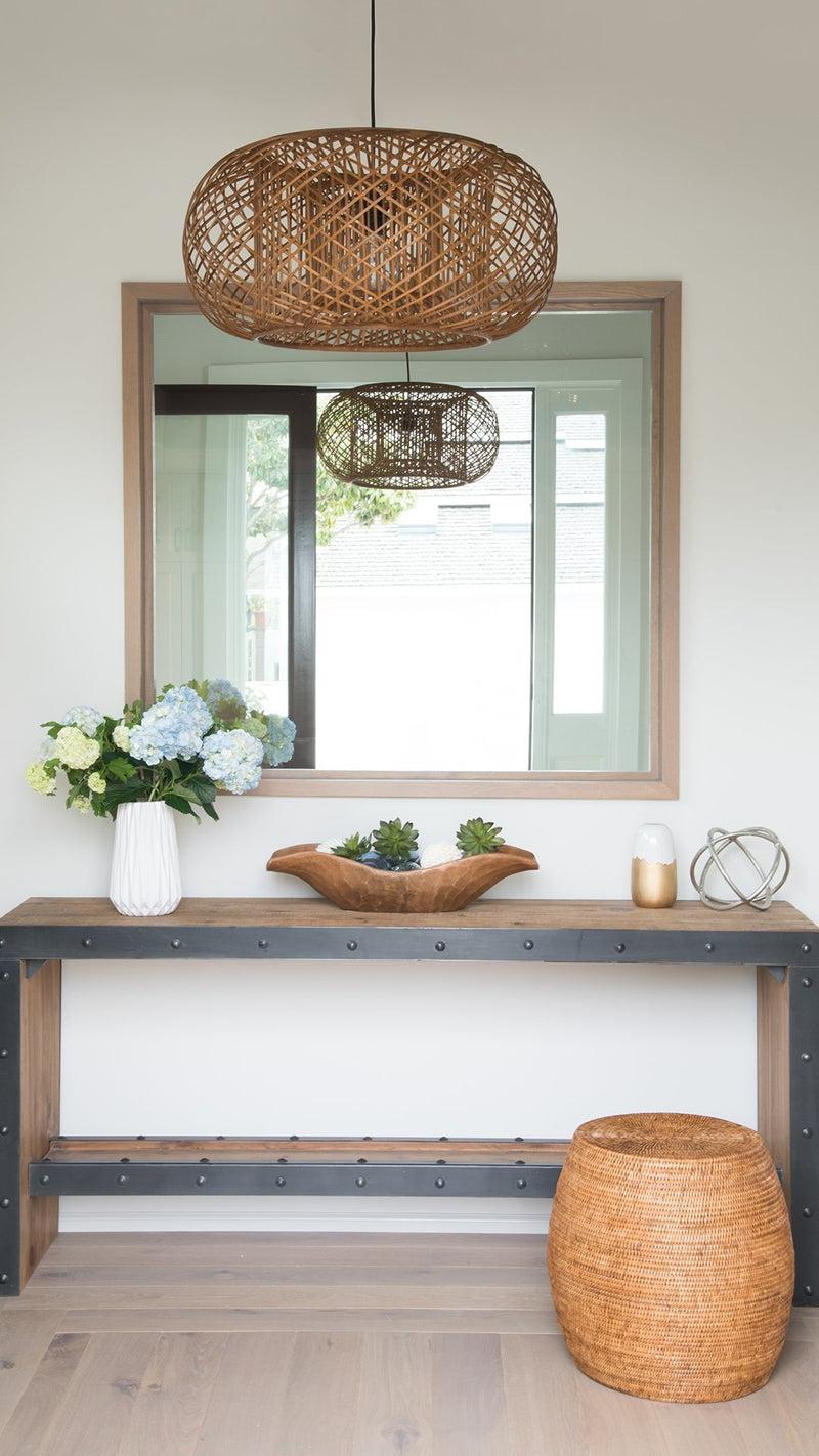 Kouboo La Jolla Round Rattan Stool And Side Table