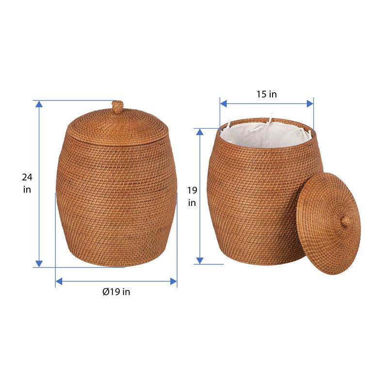 Kouboo Laguna Rattan Beehive Hamper With Liner