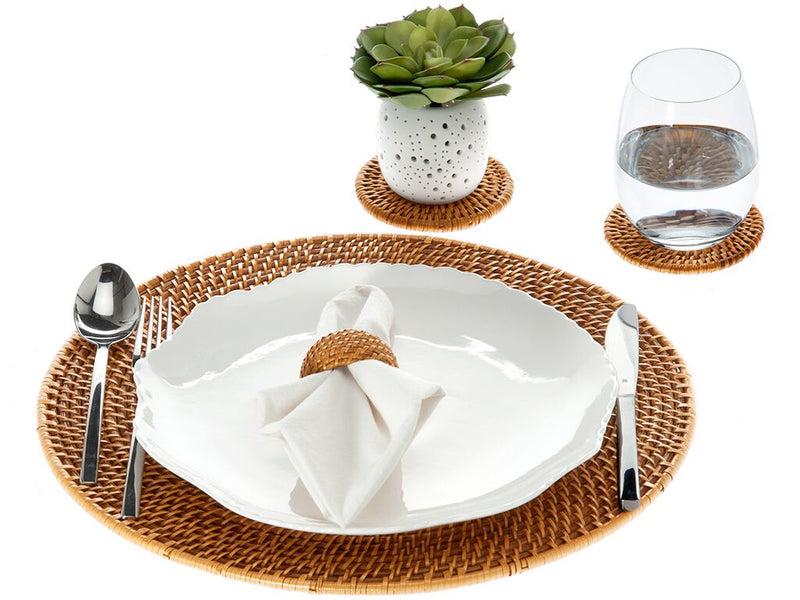 Kouboo Laguna Round Rattan Placemat Set Of 2