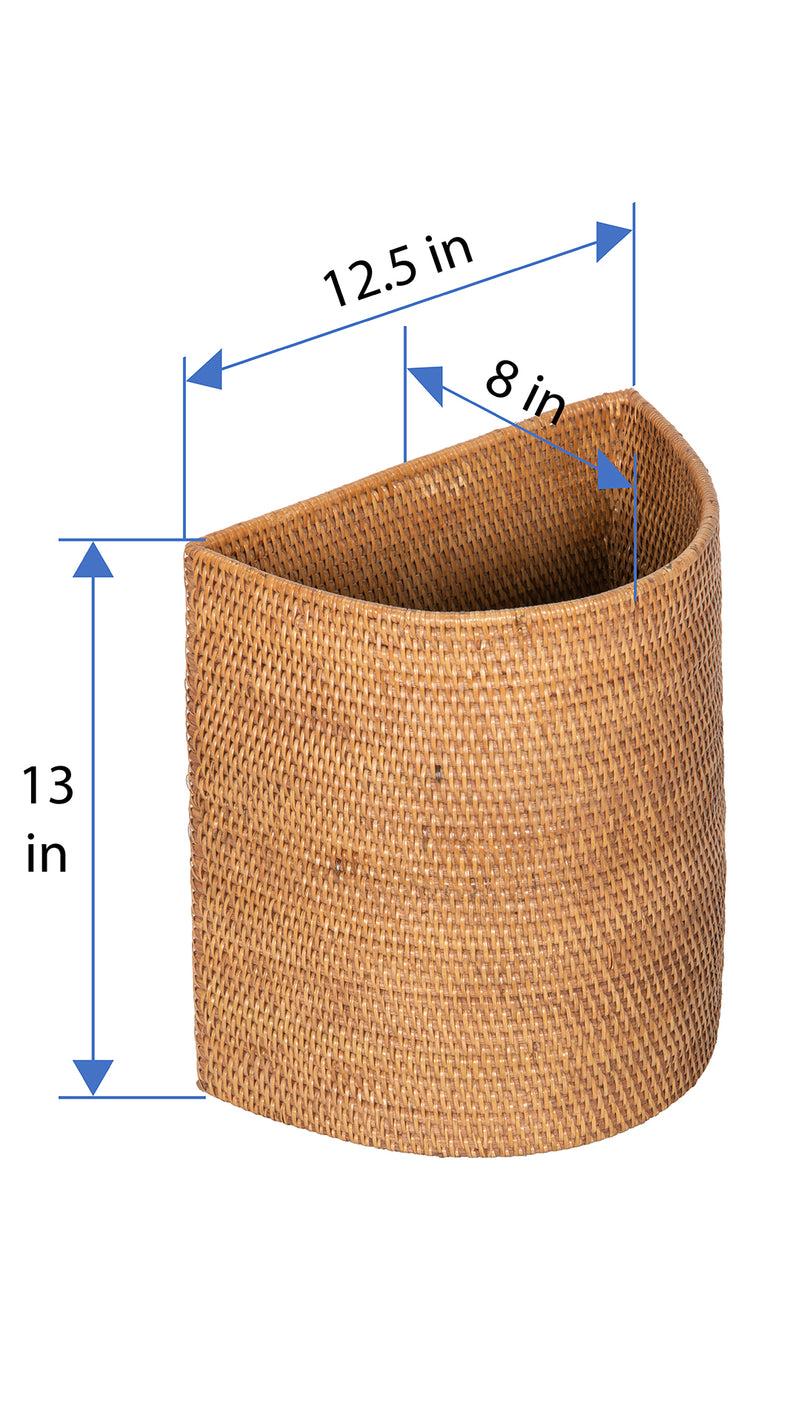 Kouboo Loma Half-Moon Rattan Waste Basket