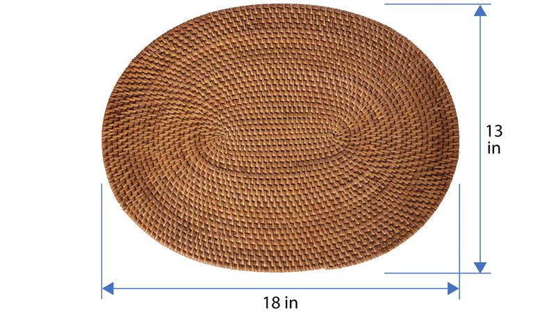 Kouboo Loma Oval Rattan Placemat Set Of 2 Pieces