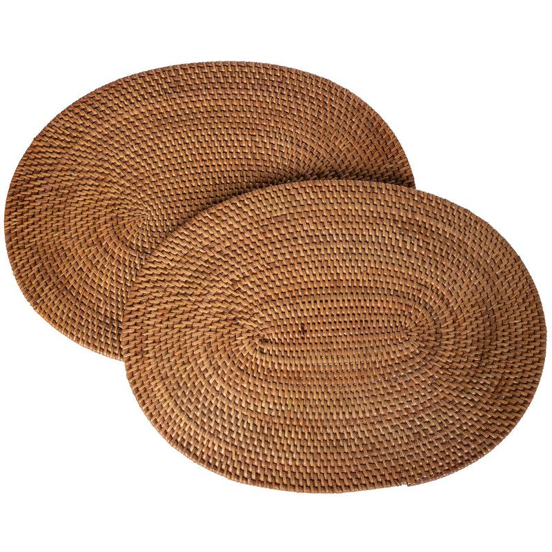 kouboo Loma Oval Rattan Placemat Set of 2 Pieces