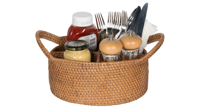 Kouboo Loma Oval Rattan Utensil Caddy