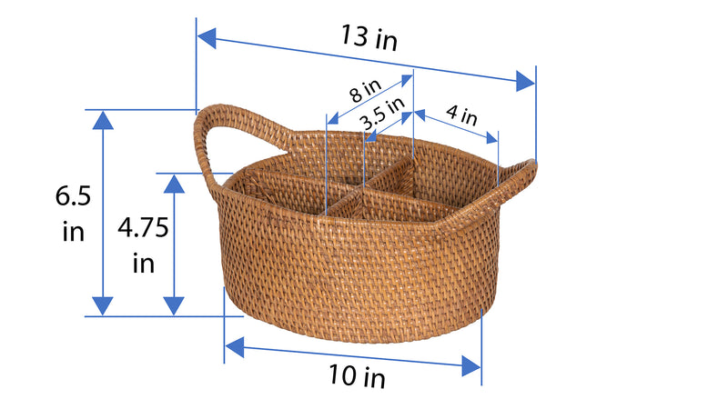 Kouboo Loma Oval Rattan Utensil Caddy