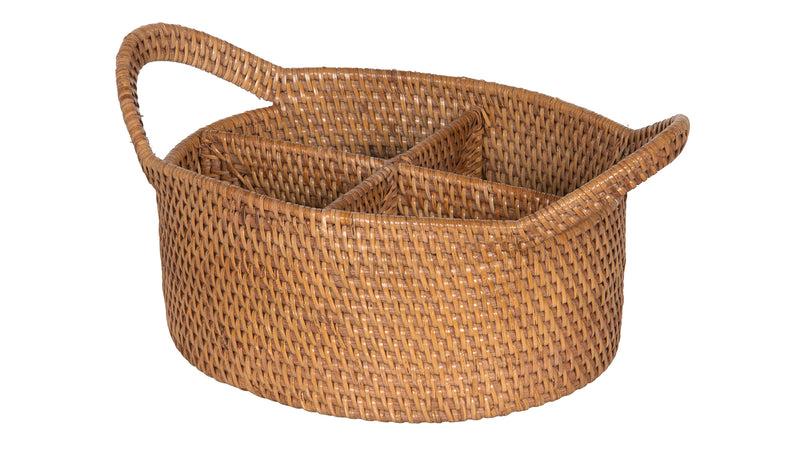 kouboo Loma Oval Rattan Utensil Caddy