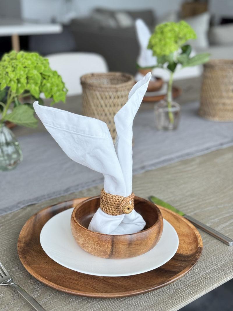 Kouboo Loma Rattan Napkin Rings Set Of 4 Rings