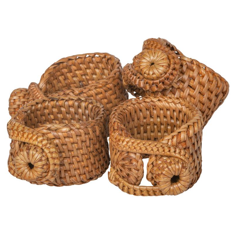 kouboo Loma Rattan Napkin Rings Set of 4 Rings