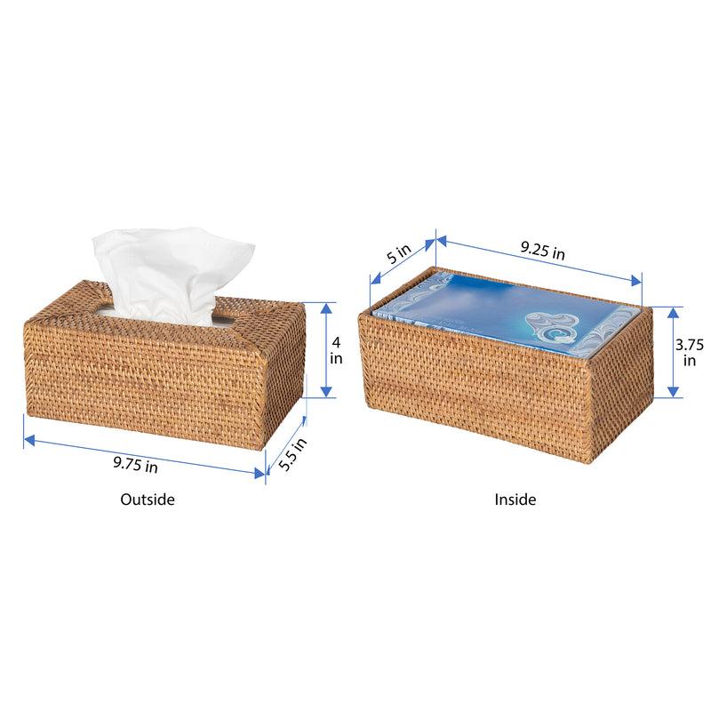 Kouboo Loma Rectangular Rattan Tissue Box Cover