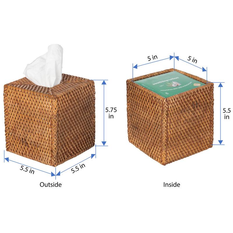 Kouboo Loma Square Rattan Tissue Box Cover