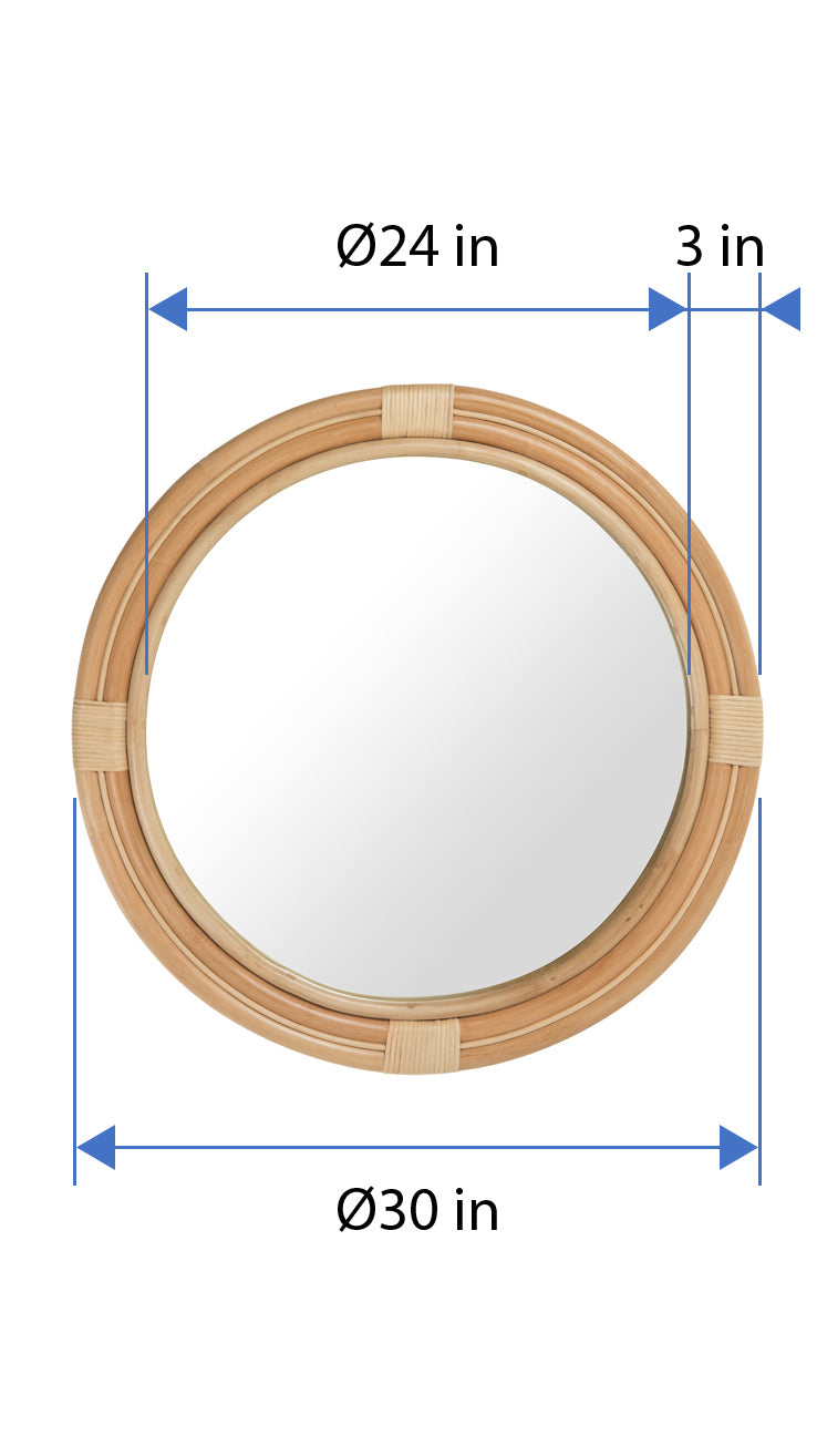 Kouboo Nautical Decorative Wall Mirror In Rattan