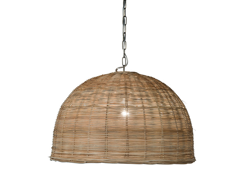 Kouboo Panay Wicker Dome Pendant Lamp. Natural