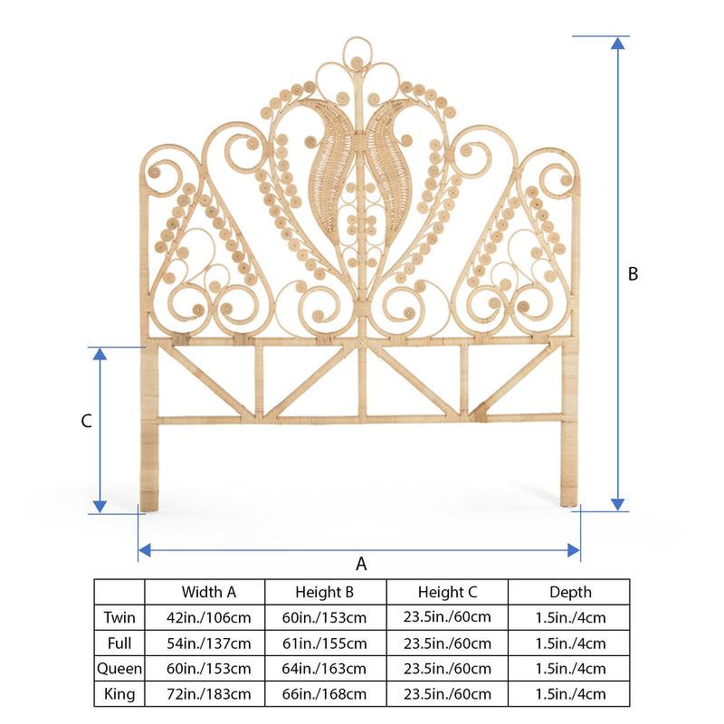Kouboo Peacock Rattan Headboard Natural