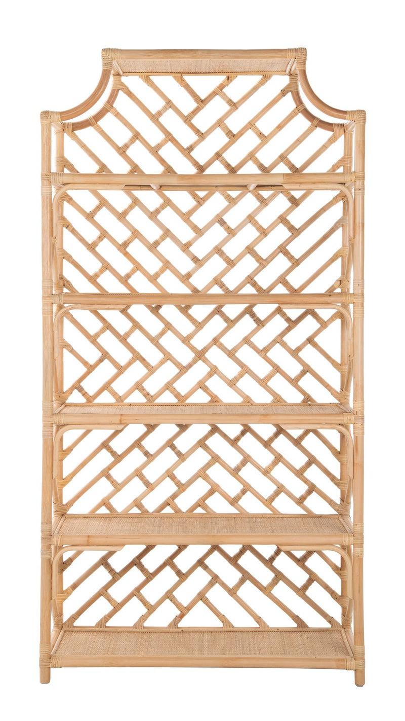Kouboo Rattan Chippendale Bookshelf Natural