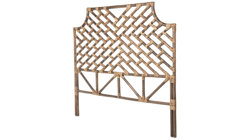 Kouboo Rattan Chippendale Headboard Antique Brown