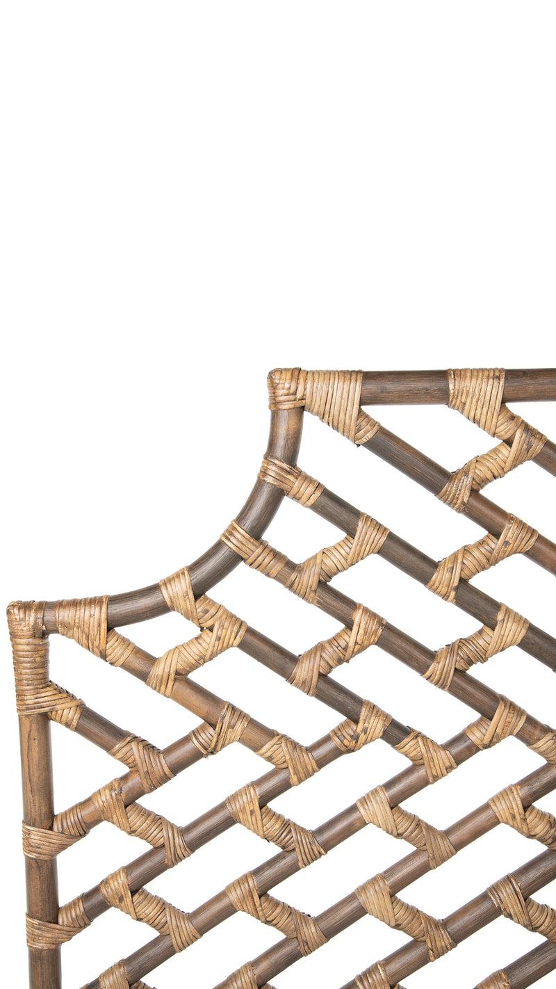 Kouboo Rattan Chippendale Headboard Antique Brown