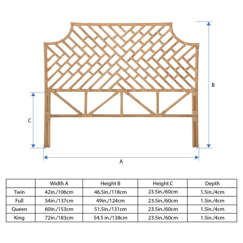 Kouboo Rattan Chippendale Headboard Natural