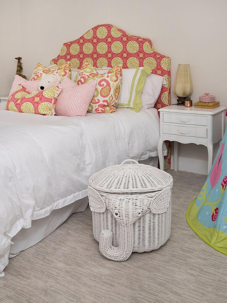 Kouboo Rattan Elephant Storage Basket White