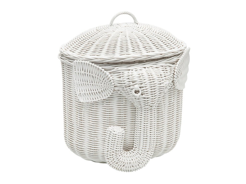 kouboo Rattan Elephant Storage Basket White