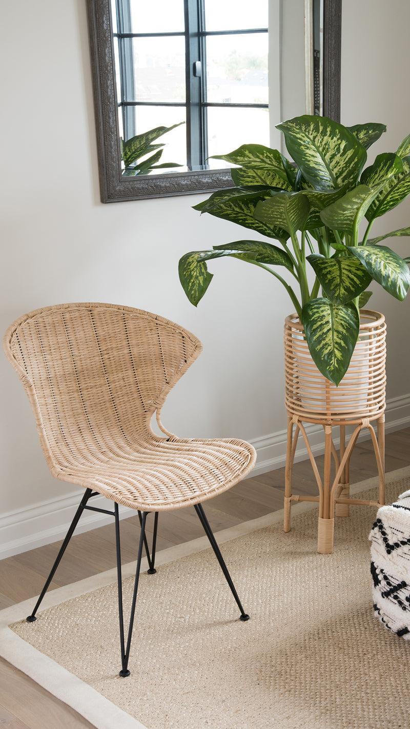 Kouboo Rattan Indoor Plant Stand Medium Natural