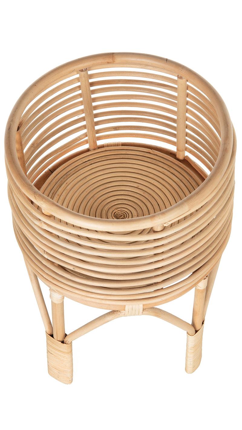 Kouboo Rattan Indoor Plant Stand Small Natural