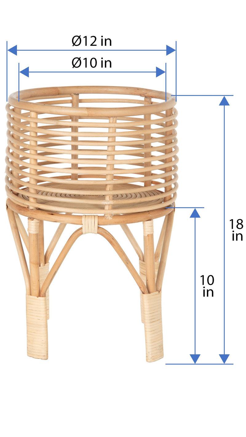 Kouboo Rattan Indoor Plant Stand Small Natural