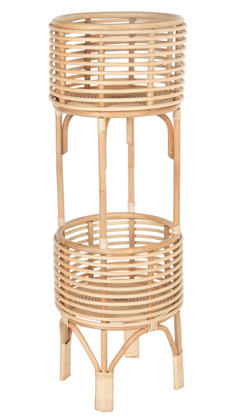 kouboo Rattan Indoor Two-Tier Plant Stand Natural