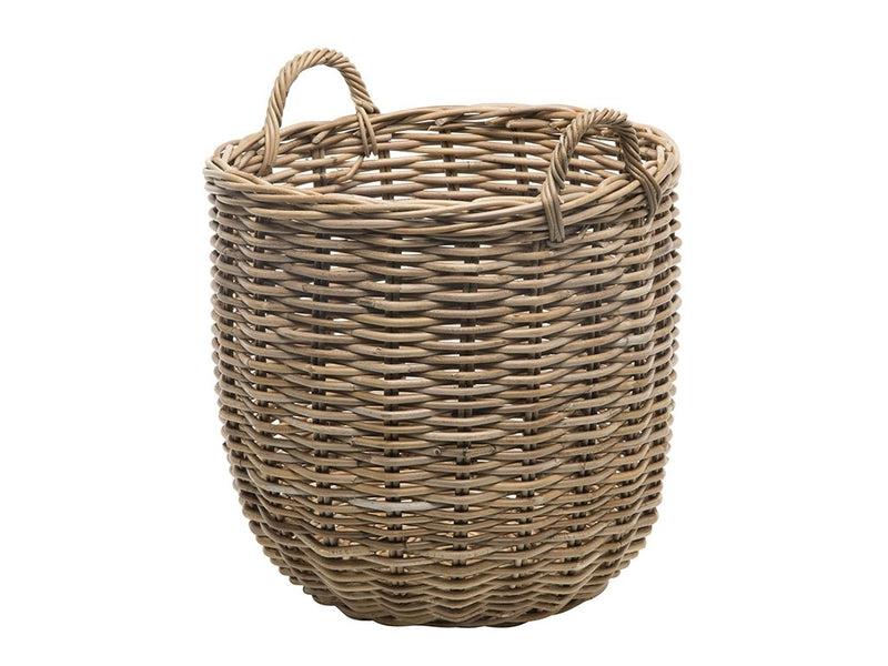 kouboo Rattan Kobo Round Storage Basket Gray-Brown