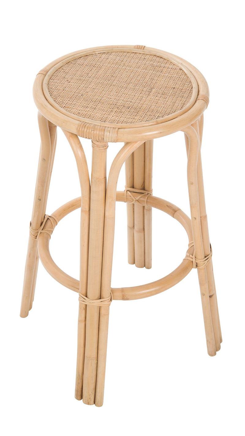 Kouboo Rattan Lattice Backless Bar Stool Natural