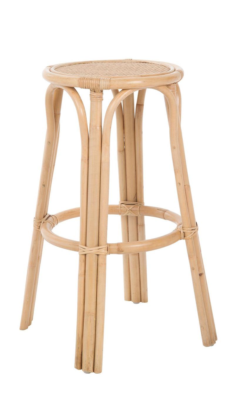 kouboo Rattan Lattice Backless Bar Stool Natural